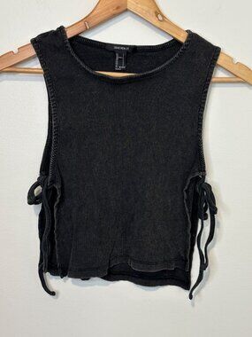 Black Cropped Tank Top